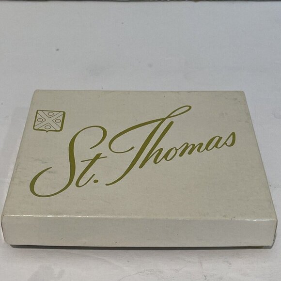 Vintage St. Thomas Men's Mahogany Card Case Wallet Mahogany Cowhide Leather 60s - Picture 3 of 10